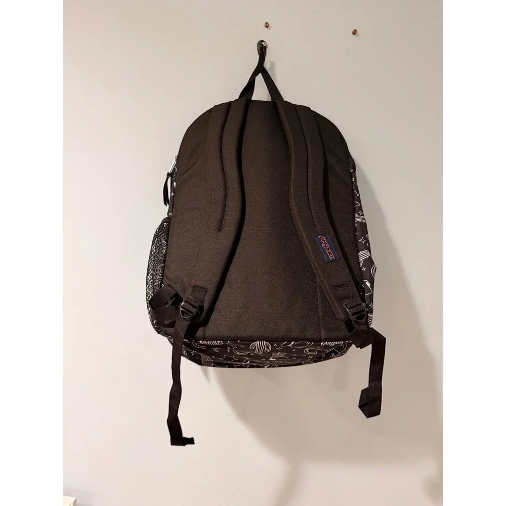JanSport Big Student Backpack Black White Western Cactus Cowboy JS0A47JKA0F 34L